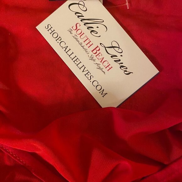 ✌NEW WITH TAGS CALLIE GLAM SQUAD SEQUIN SHEER LONG SLEEVE TOPS RED SIZE … - Picture 6 of 9